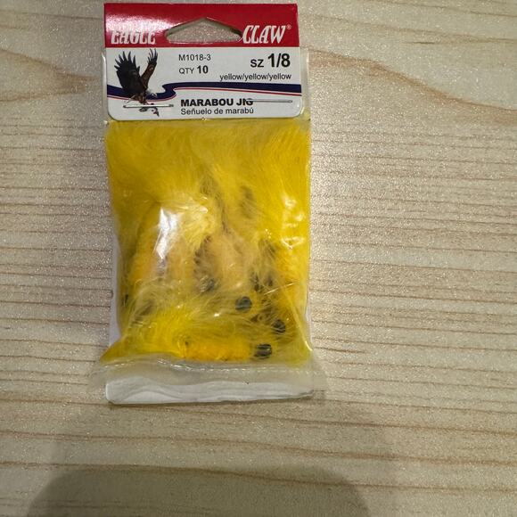 Eagle Claw LOT OF 4 (40 Total) Laker Maribou Jig 1/8 10ct Yellow/Yellow/Yellow - Picture 6 of 7